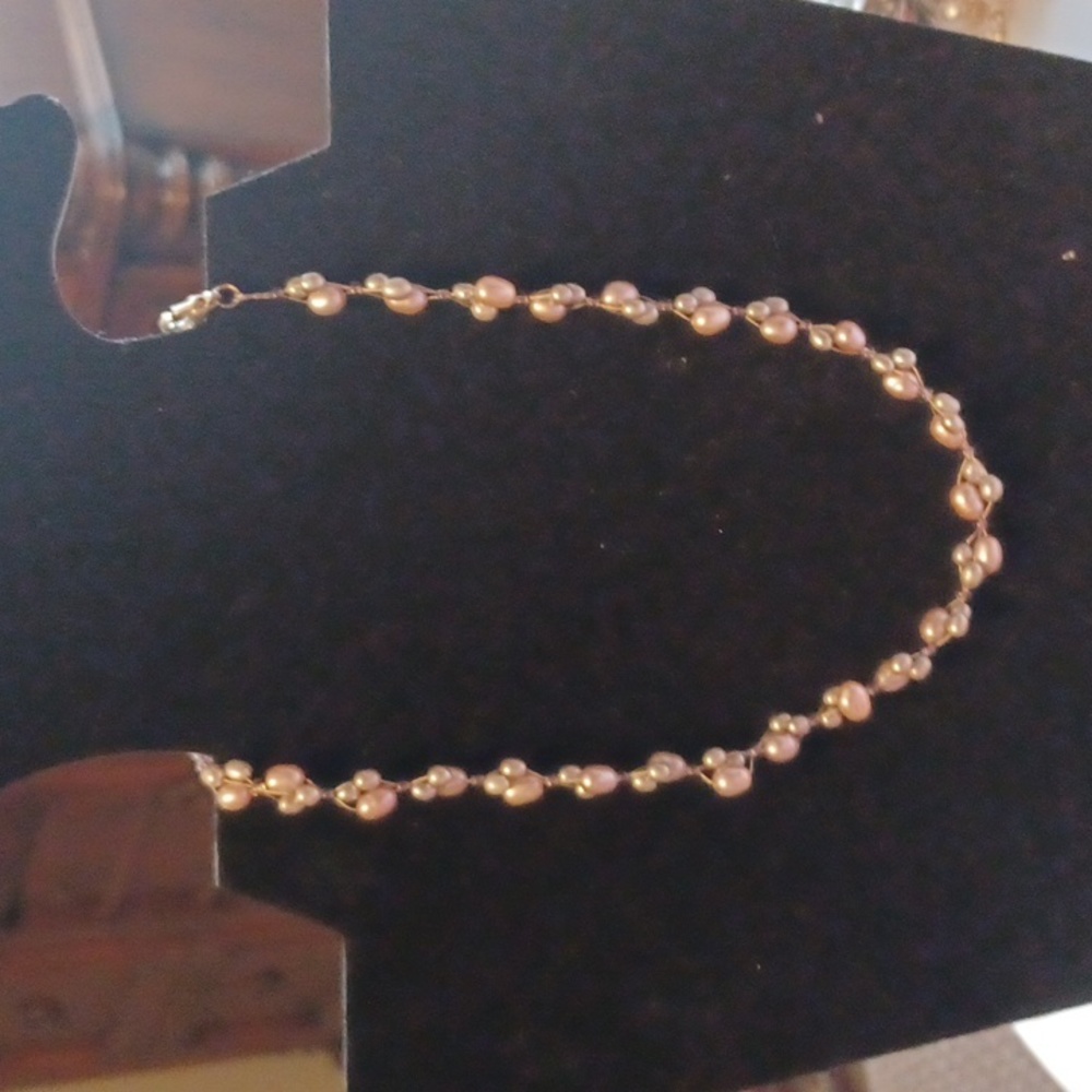 VINTAGE SMALL BEADED VINTAGE  PEARL NECKLACE, 15 INCHES, EXCELLENT CONDITION